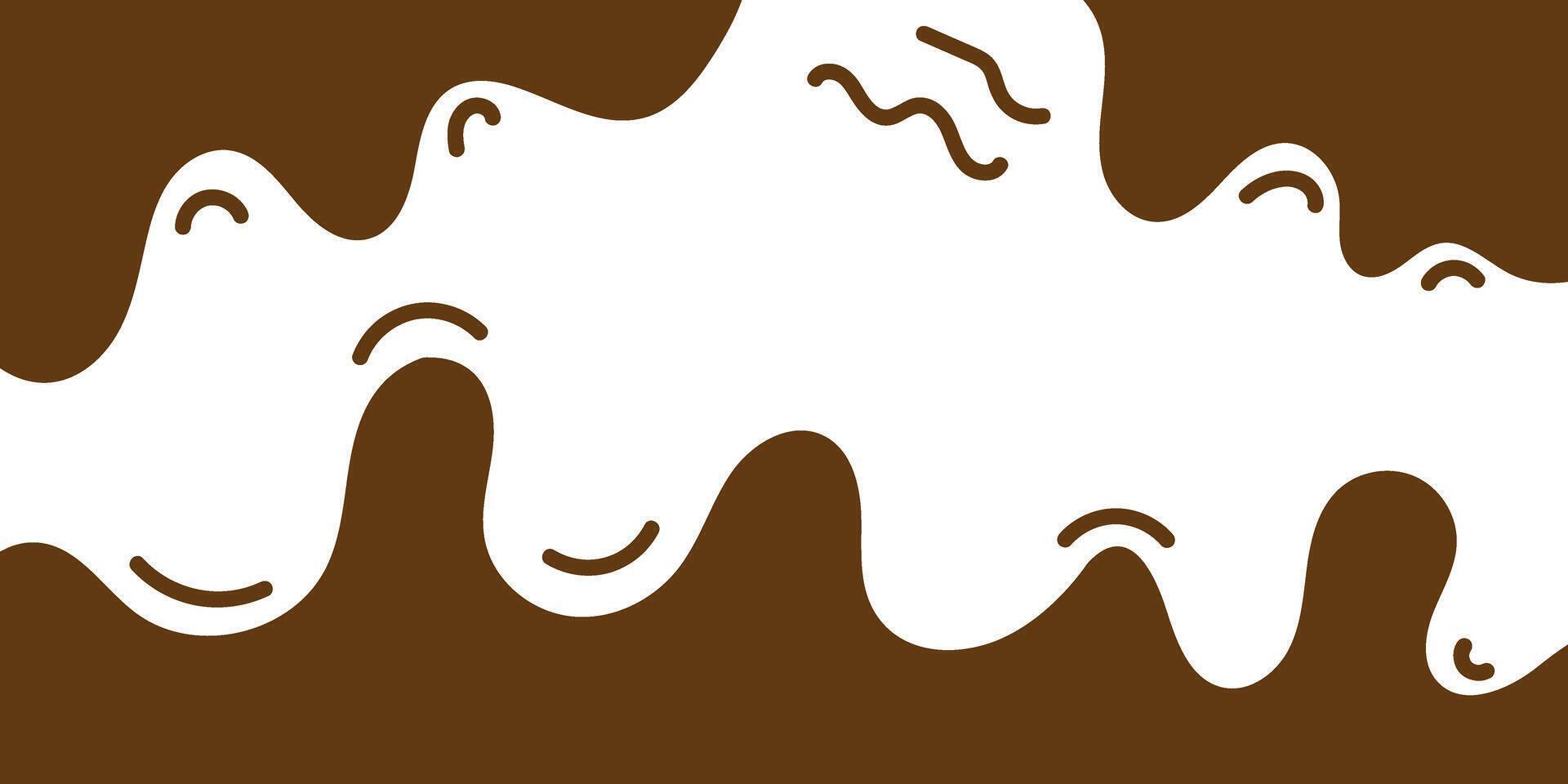 Illustration of fluid brown waves resembling melted chocolate against a white background vector