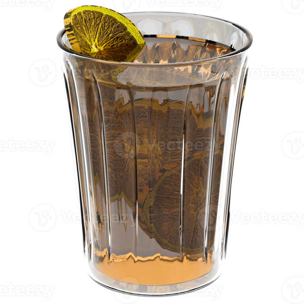 3d render glass with drink with transparent background png
