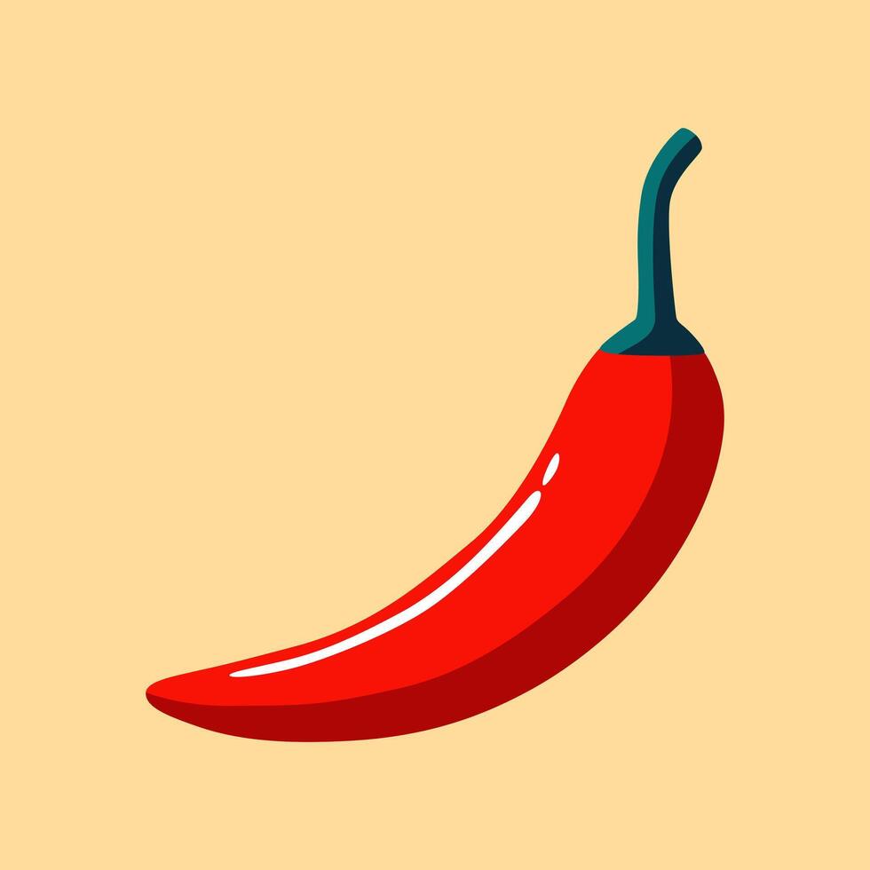 Illustration of One Red Chili vector