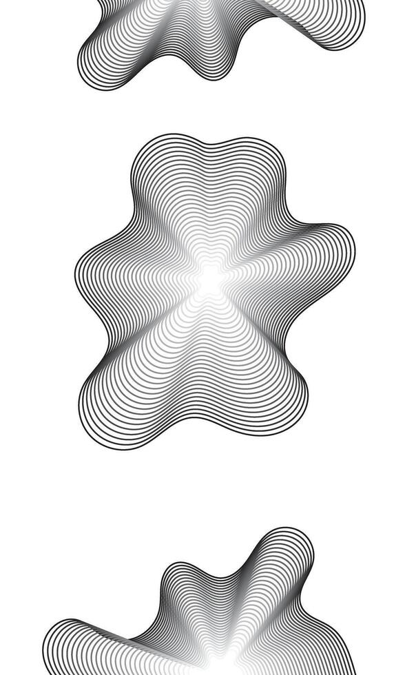 Abstract Curved Patterns With Gradient Effects and Symmetrical Lines vector