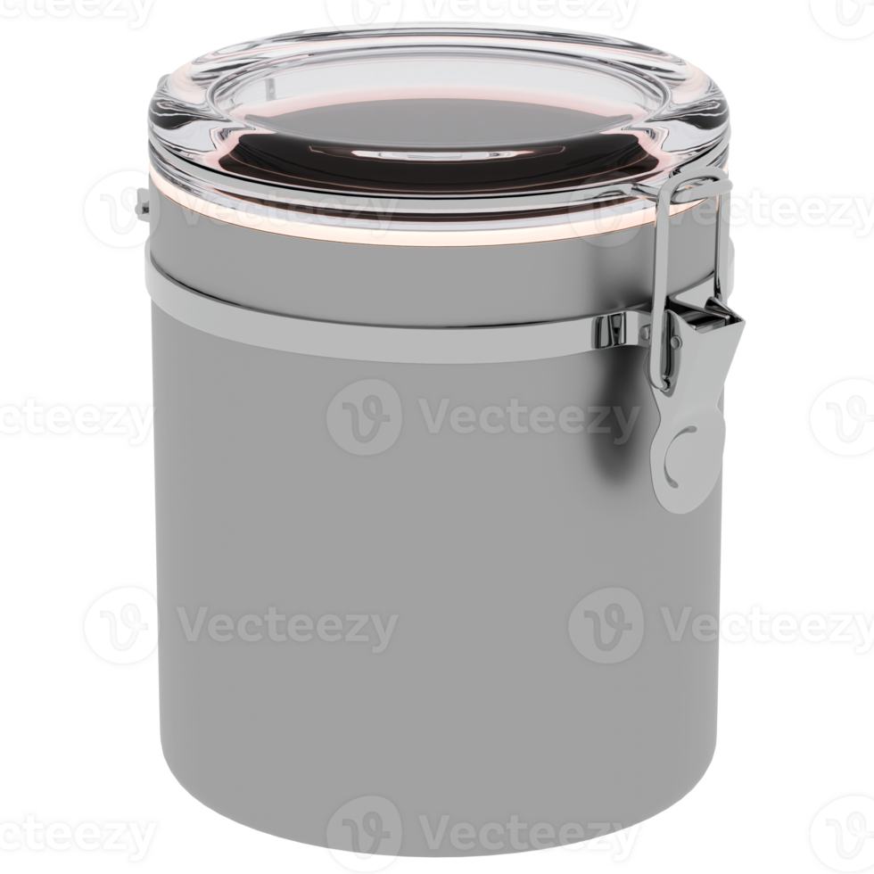 3d render metal storage container with transparent background png