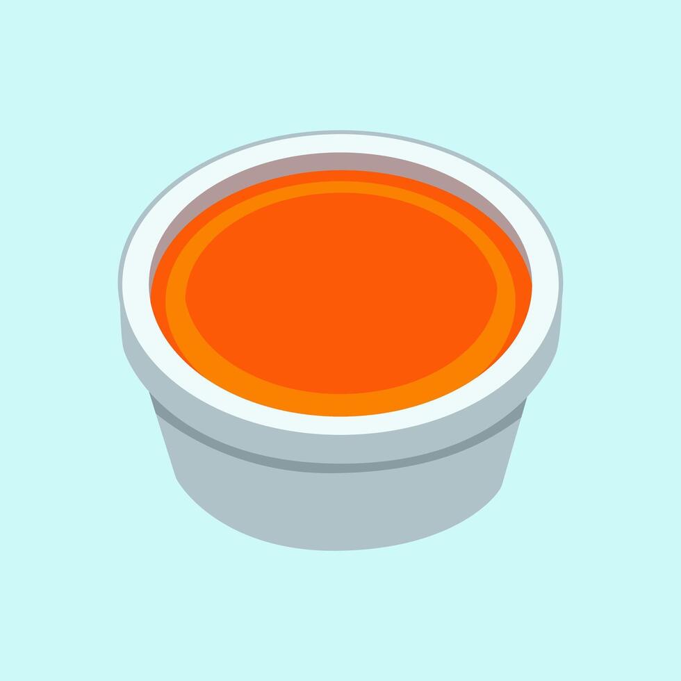 Simple Illustration of a Small Bowl of Chili Sauce vector