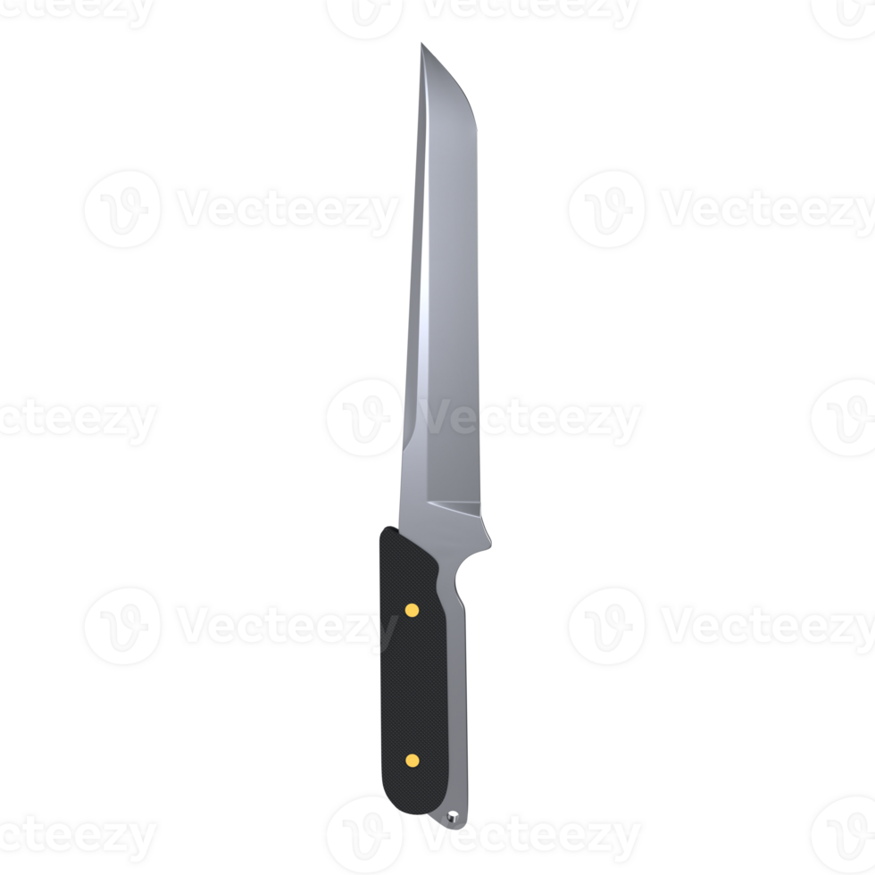 Sharp kitchen knife isolated on transparent png
