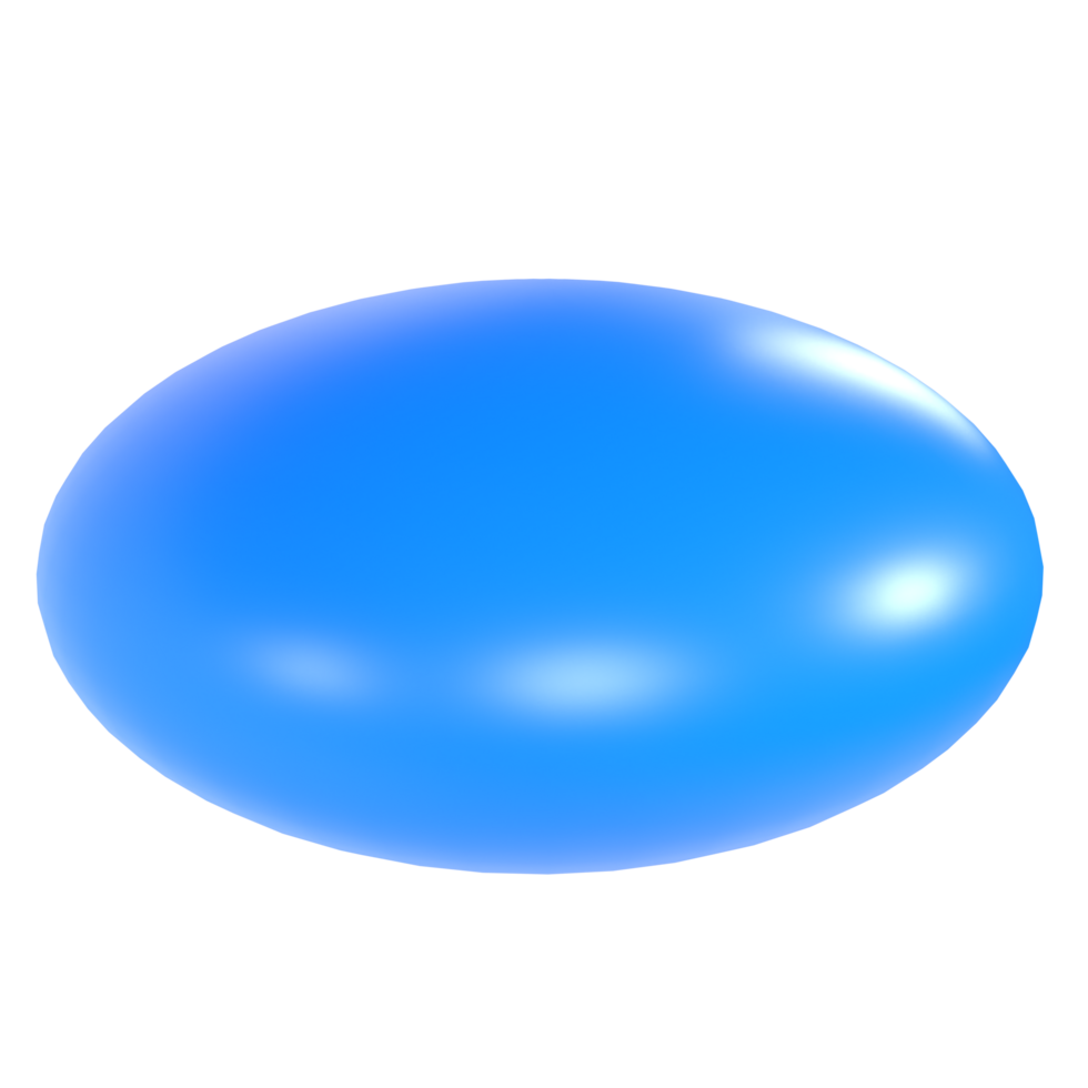 Blue oval shape isolated on transparent png