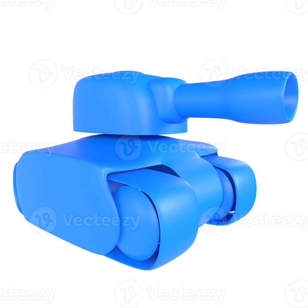 Blue toy tank isolated on transparent png