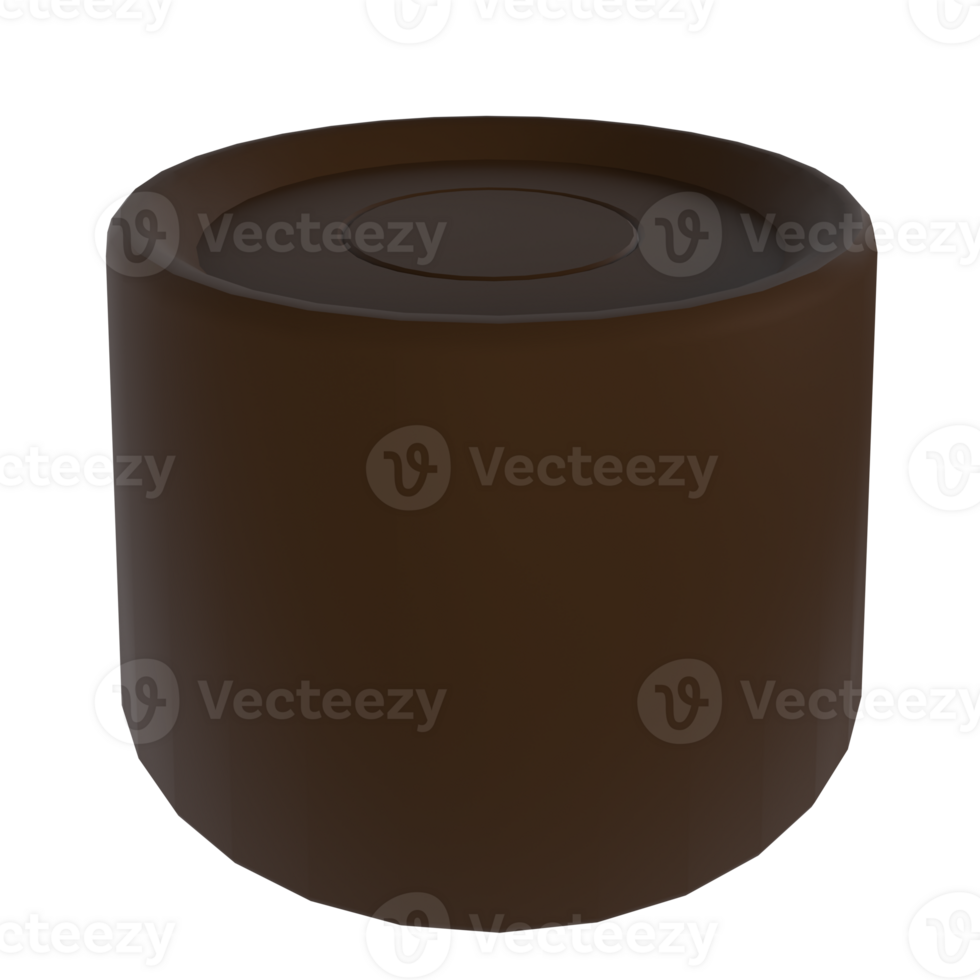 Brown cylindrical container isolated on transparent png