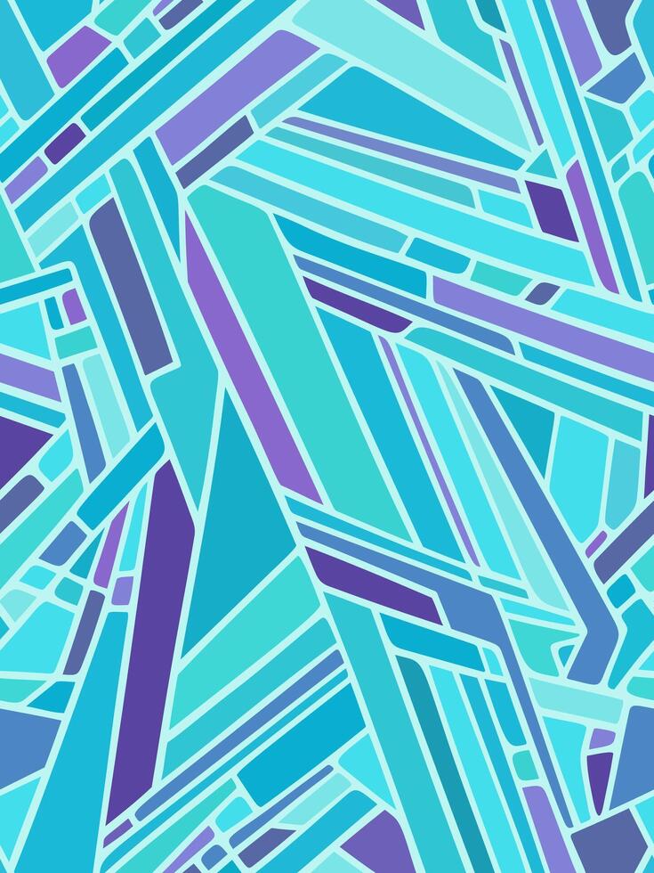 Seamless abstract crystal pattern with cool toned cell structure vector