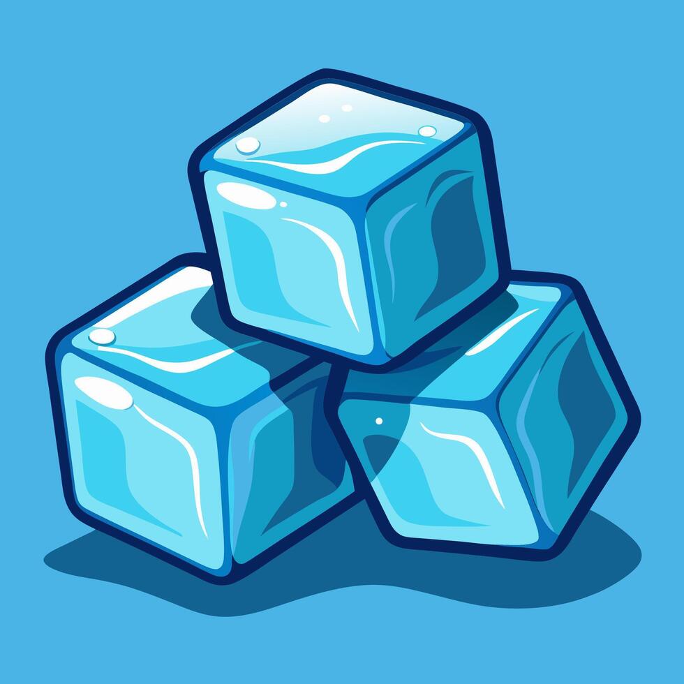 Ice cubes. Cartoon illustration vector