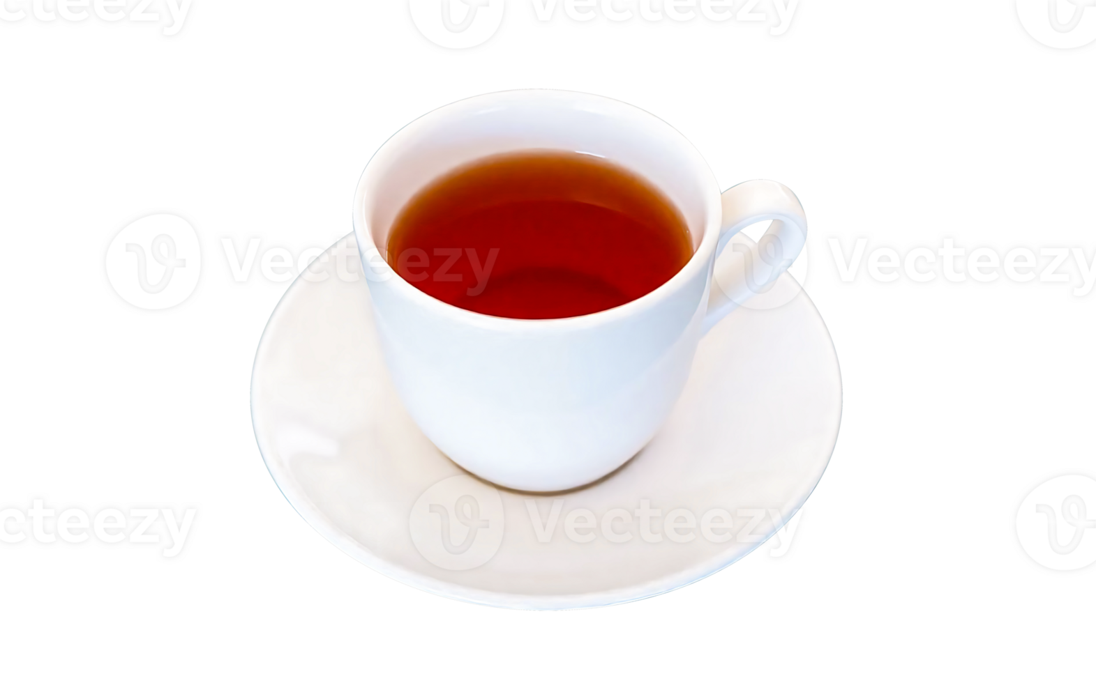 A white teacup filled with rich amber liquid placed on matching saucer showcasing warmth in a cozy tea setting png