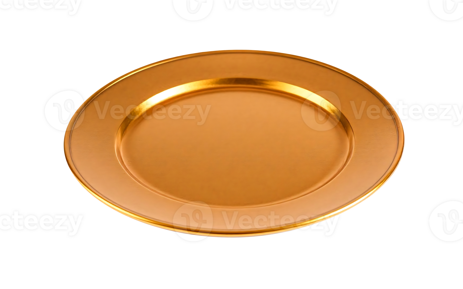 Round shiny gold plate for dining decoration and food arrangement for decorative displays with easy integration png
