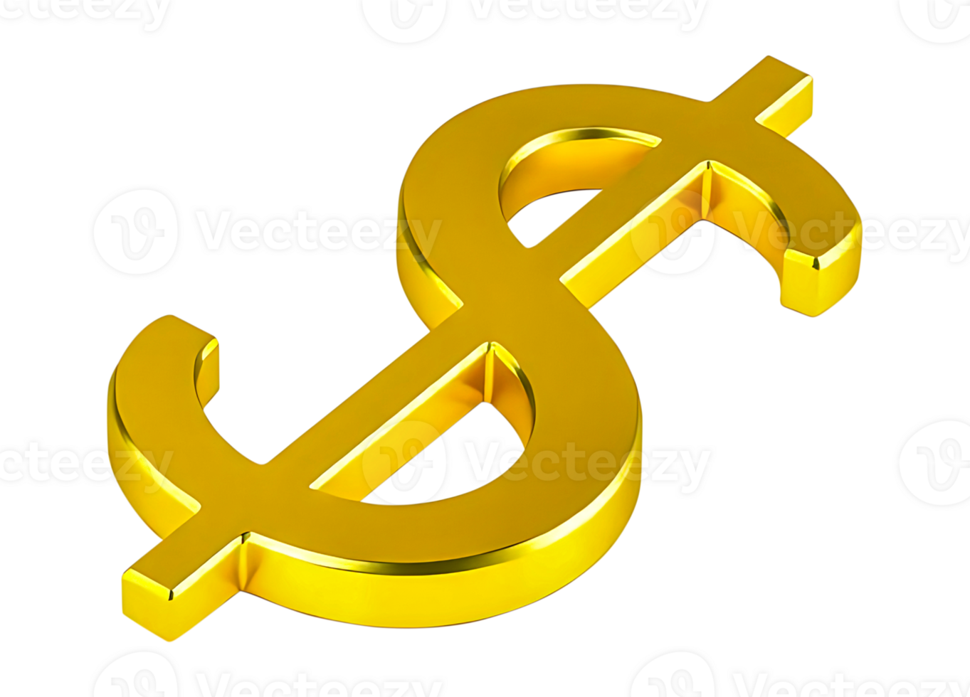 3d golden us dollar sign currency symbol with transparent background gold dollar symbol money currency sign illustration png