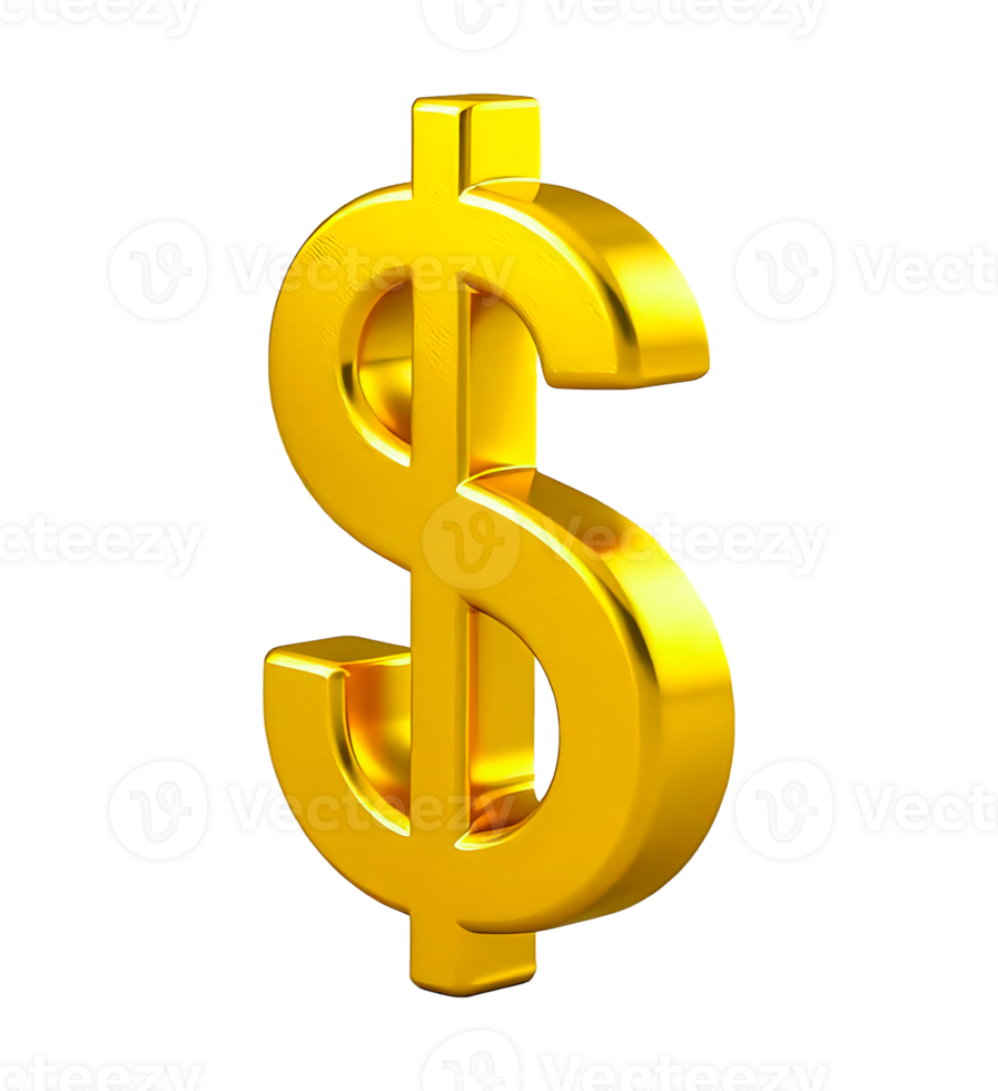 3d golden us dollar sign currency symbol transparent background illustration of gold dollar sign and symbol money png