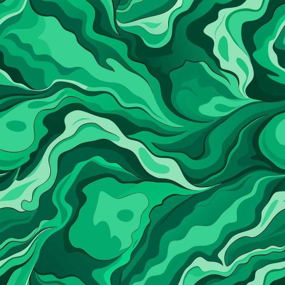 Green marble background with wavy lines vector