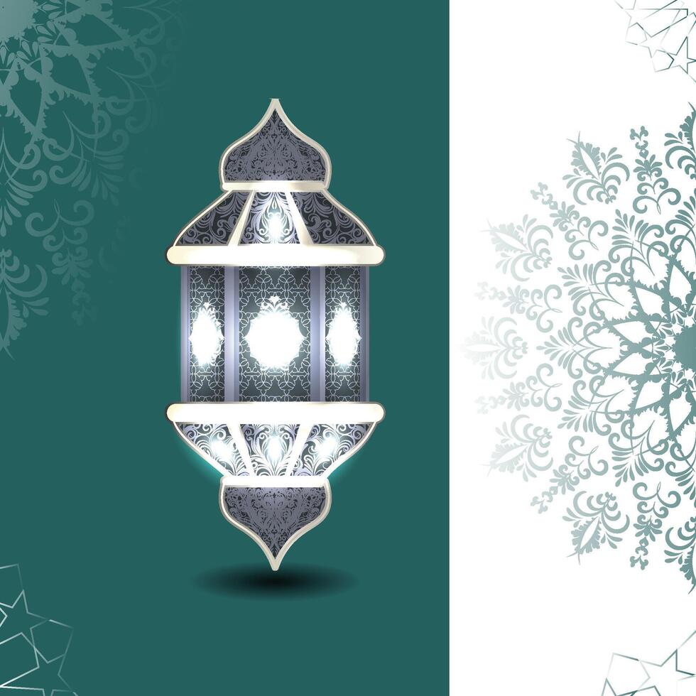 Islamic background design with light and mandala. vector