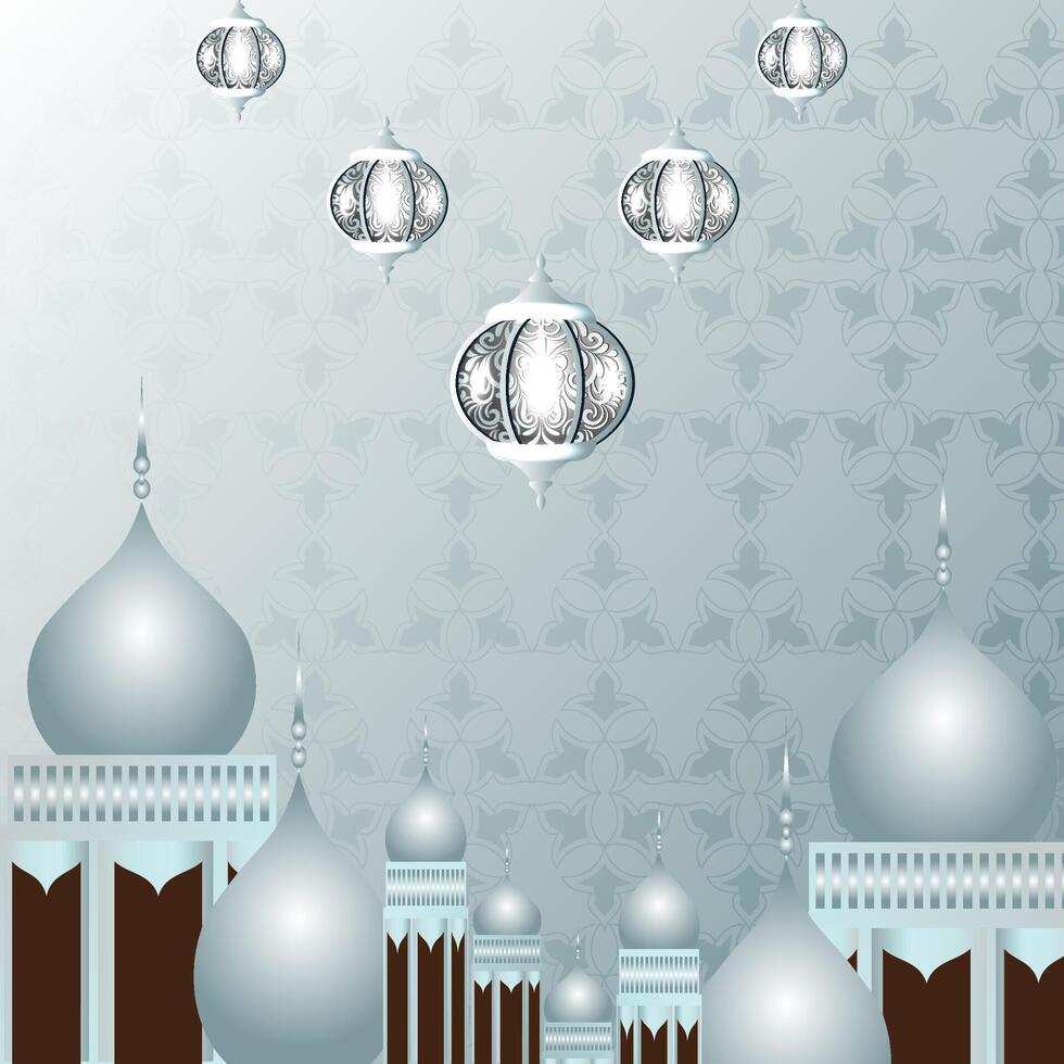 Silver gradient eid maubarak background design. vector