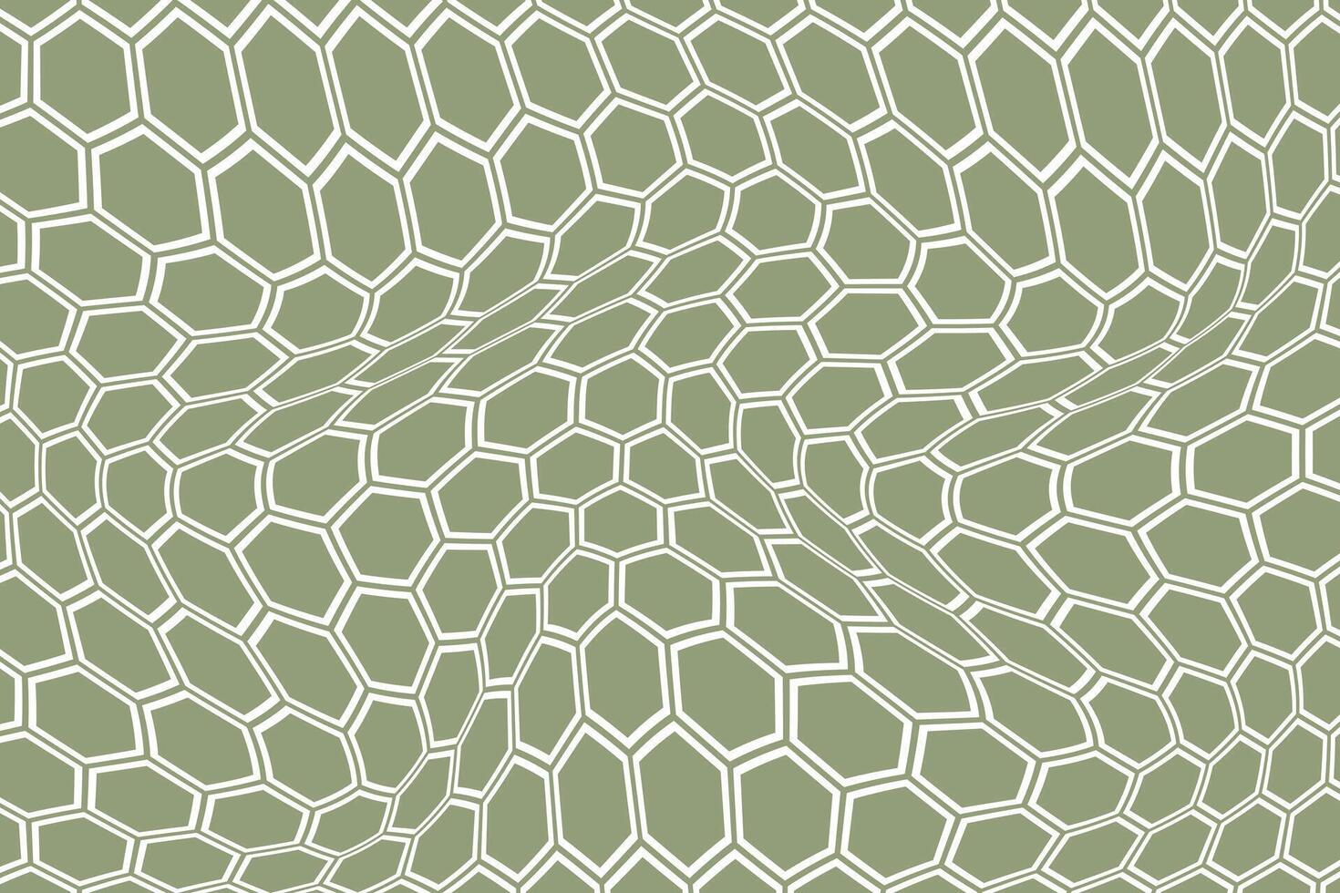 simple abstract white color polygon honeycomb wavy distort pattern on ancient color background abstract honeycomb grid with distorted hexagons vector