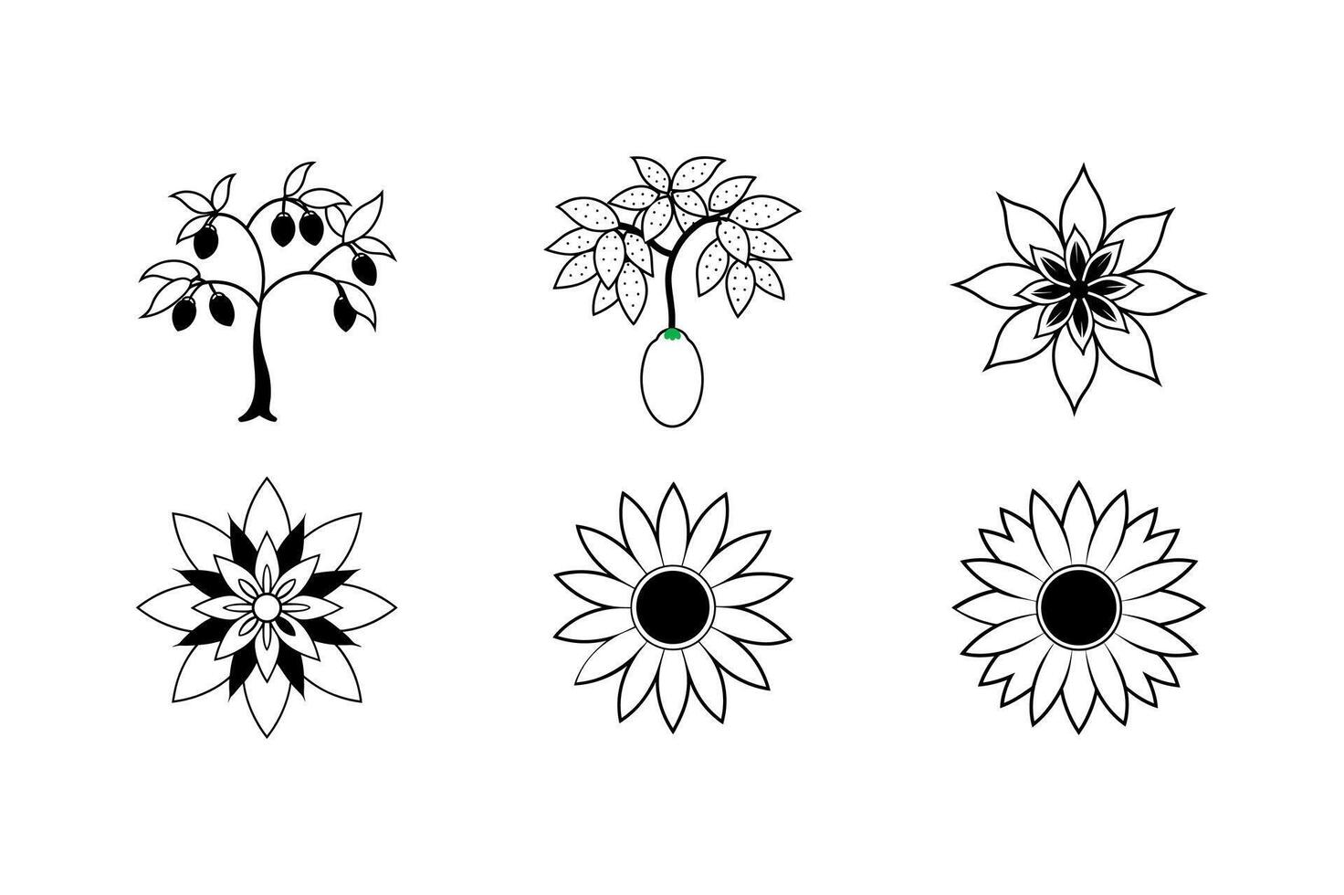 Mango Passion Sunflower Bloom Design vector