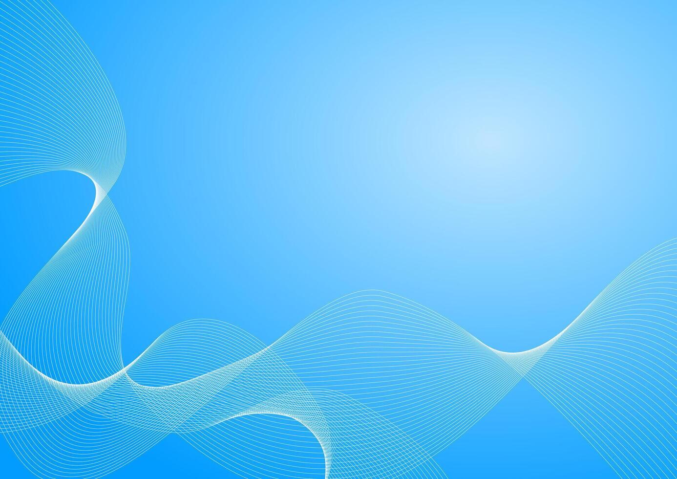 abstract light blue gradient background with wavy lines vector