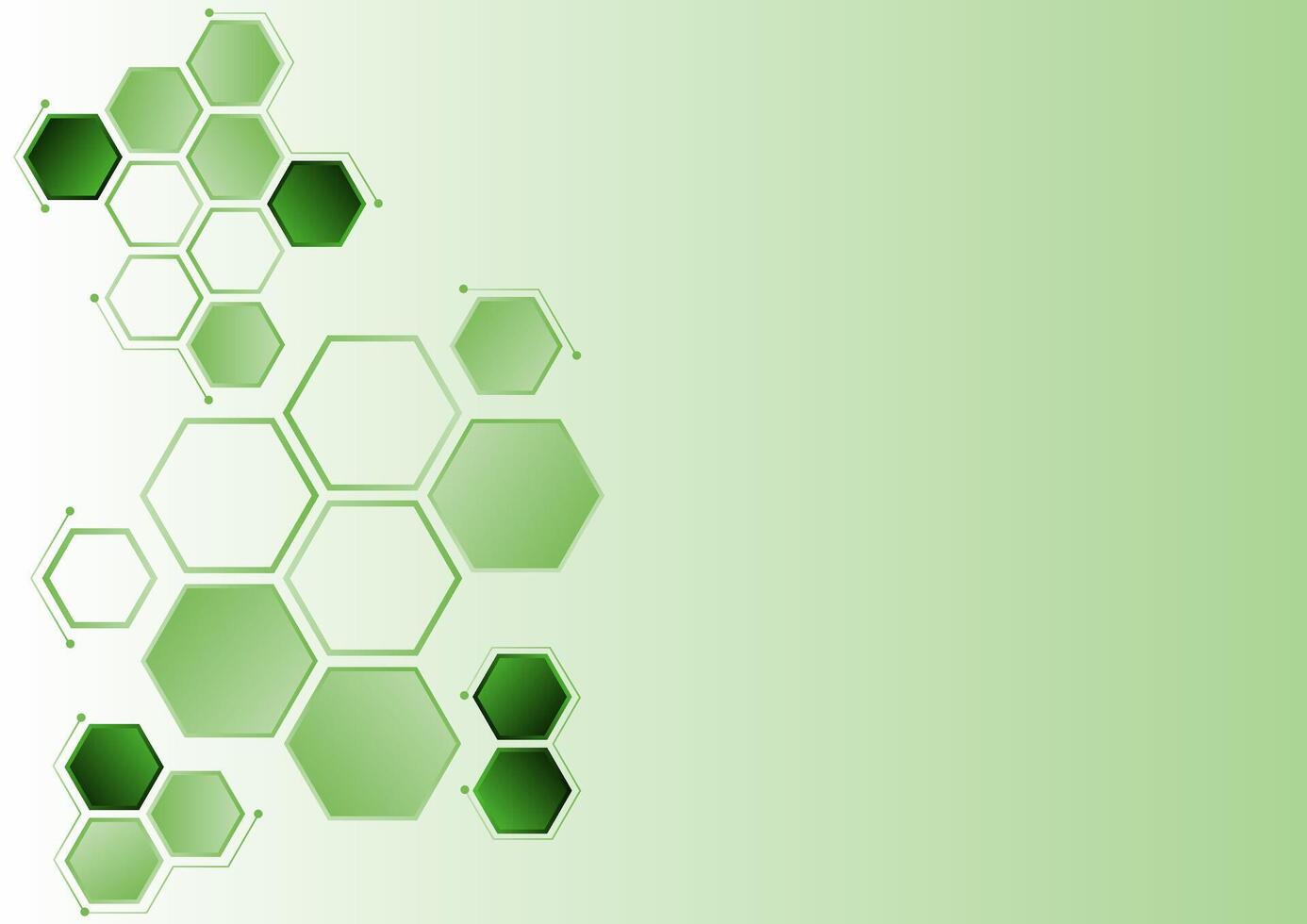 abstract background hexagons with green gradient vector