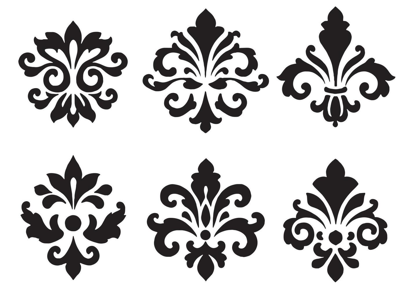 a set of black and white decorative designs vector