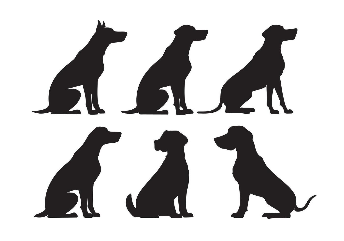 This illustration features a black silhouette set of various wild and farm animals, including a horse, dog, elephant, deer, cat, tiger, giraffe, and cow, representing a diverse collection of ma vector