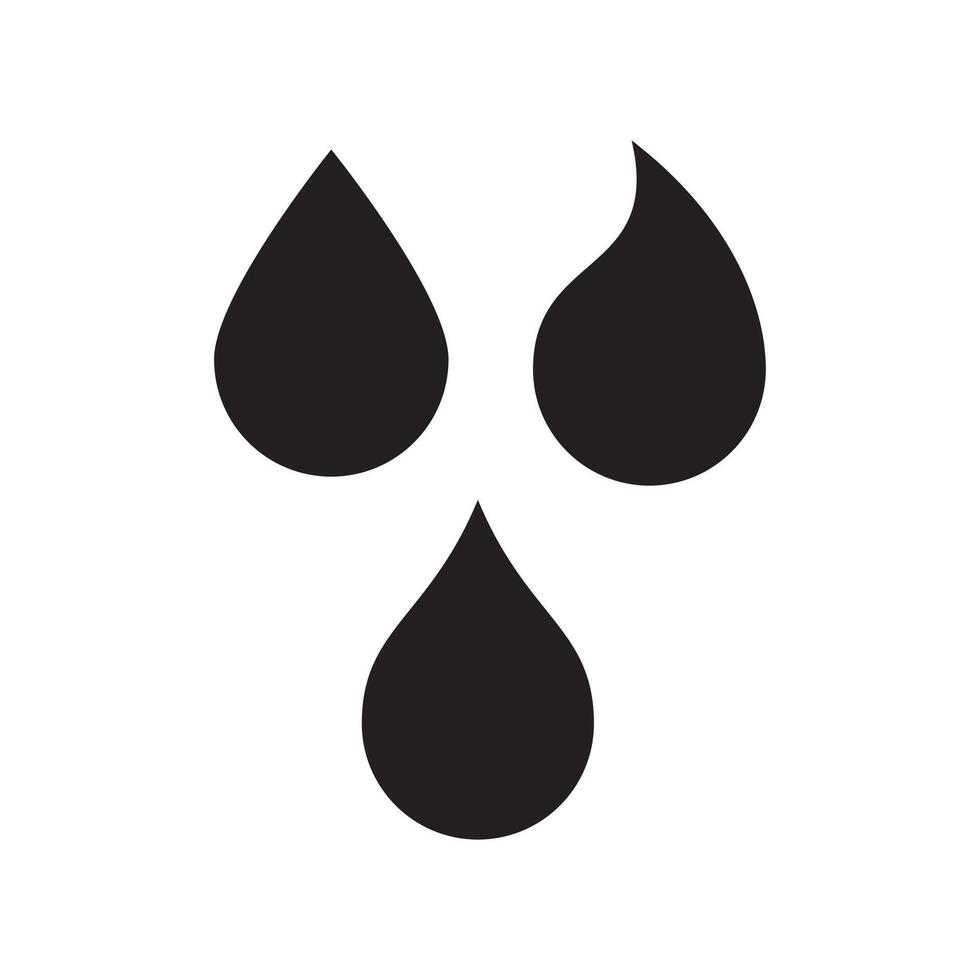 A black and white logo of three drops of water vector