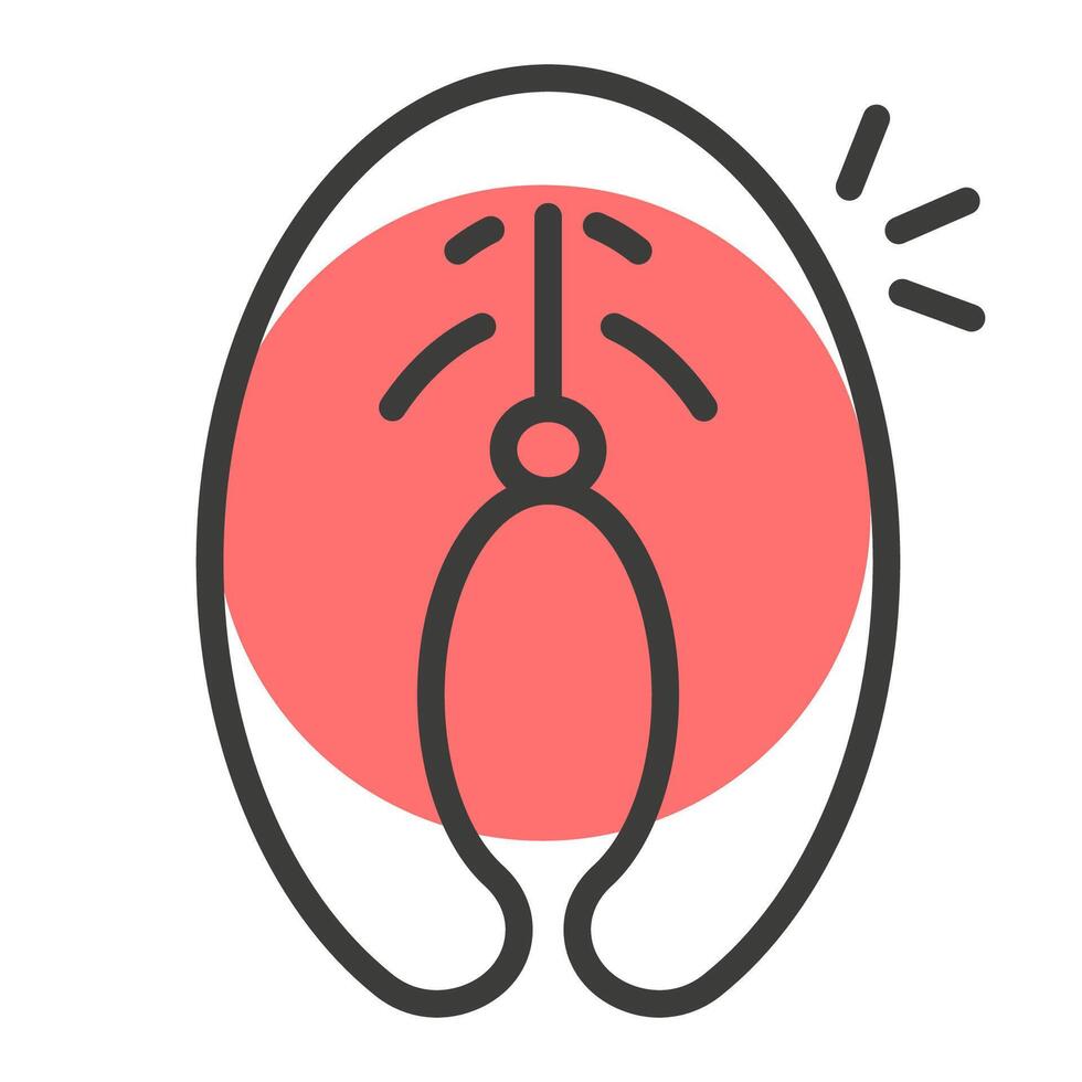 Fish icon with editable stroke to any thickness vector