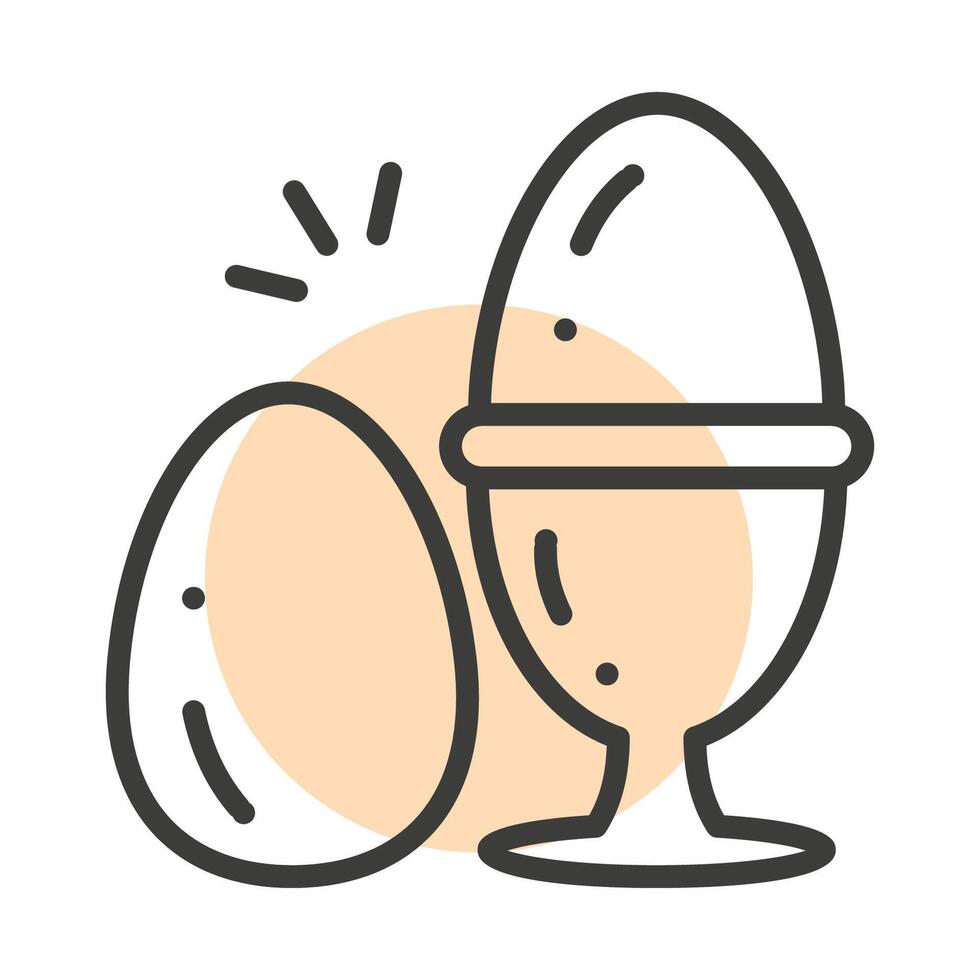 Egg icon with editable stroke to any thickness vector