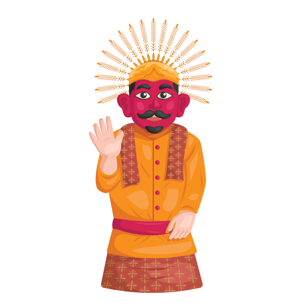 Illustration of ondel ondel, cultural puppet from Jakarta, Indonesia png
