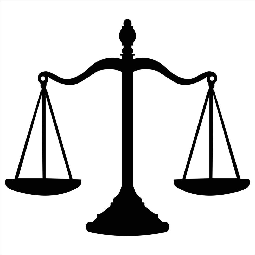 scales of justice silhouette vector