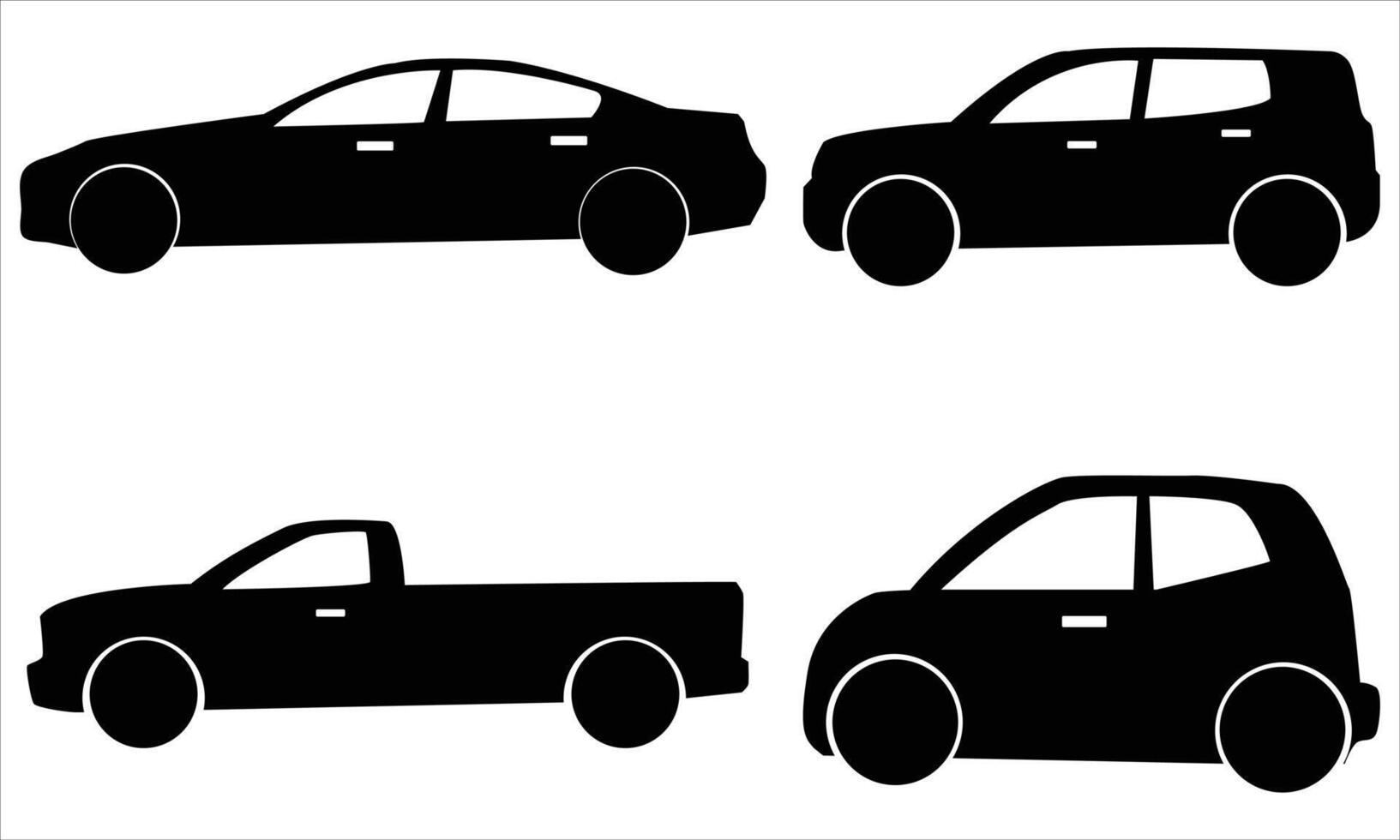 Car silhouettes set on a white background vector