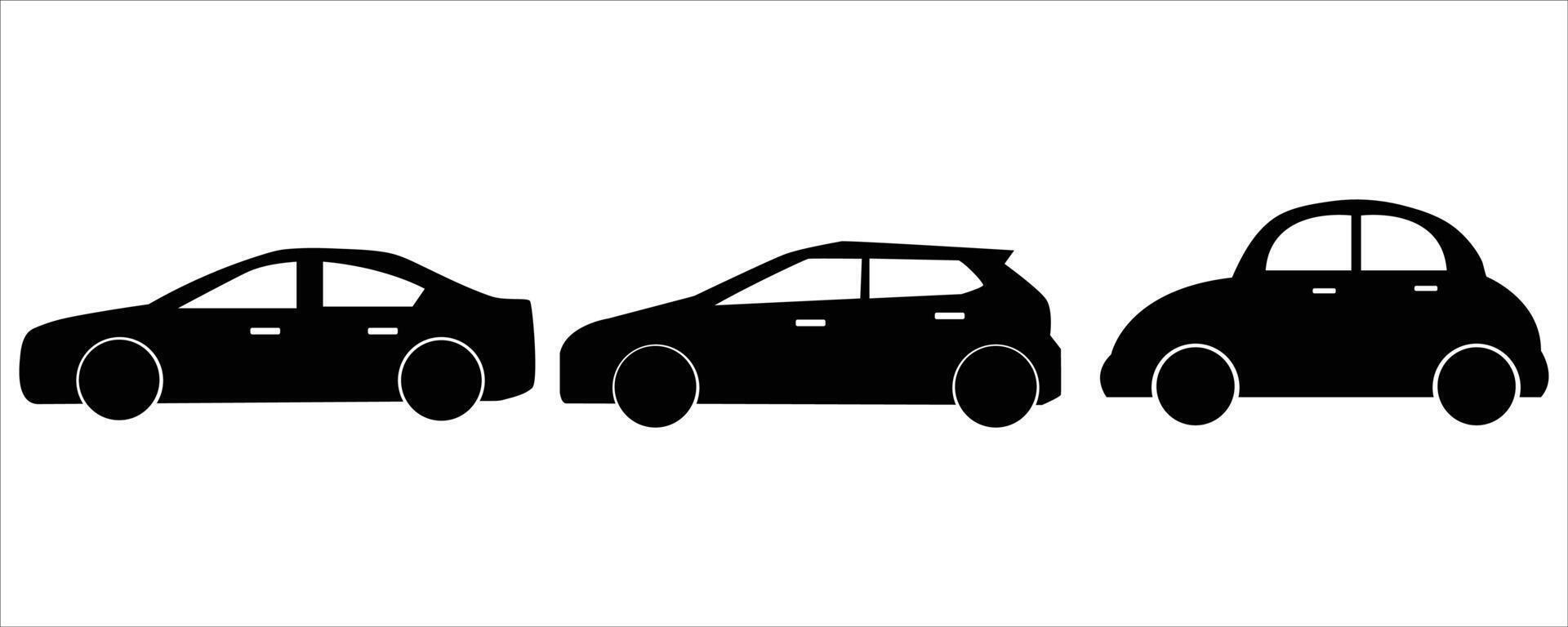 Set of car silhouettes Illustration vector