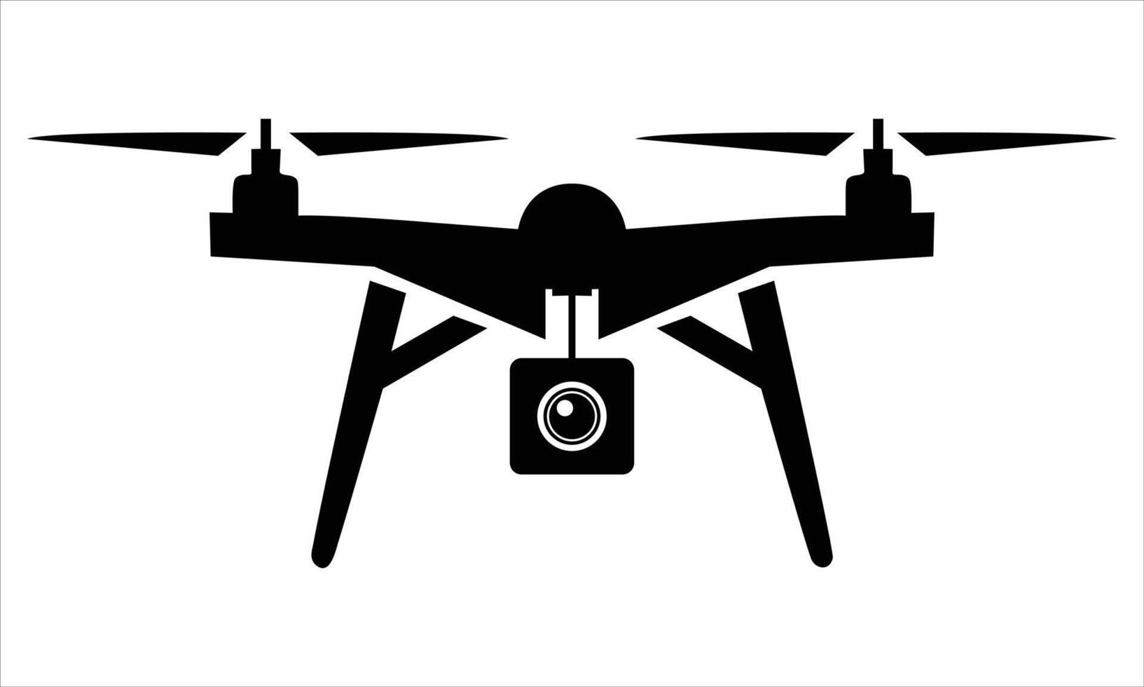 Drone silhouette illustration on white background vector