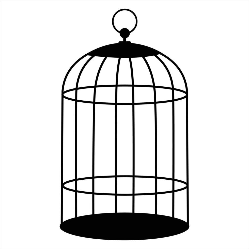 Bird cage silhouette Illustration vector