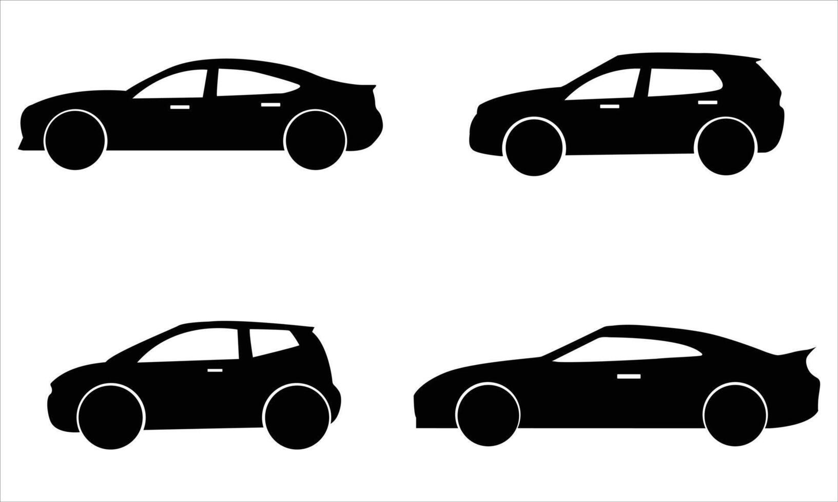 car silhouettes bundle set vector