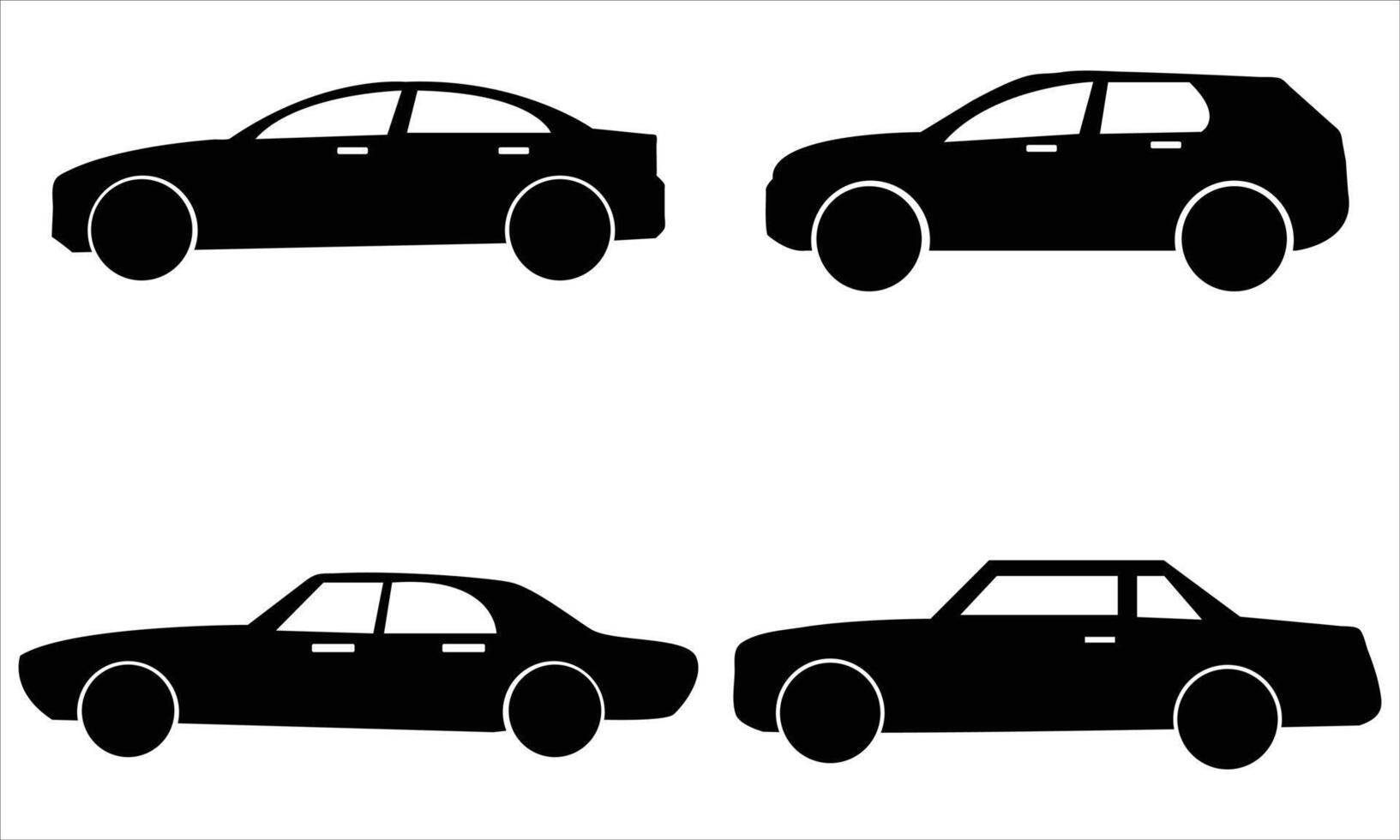 car silhouettes Illustration set vector