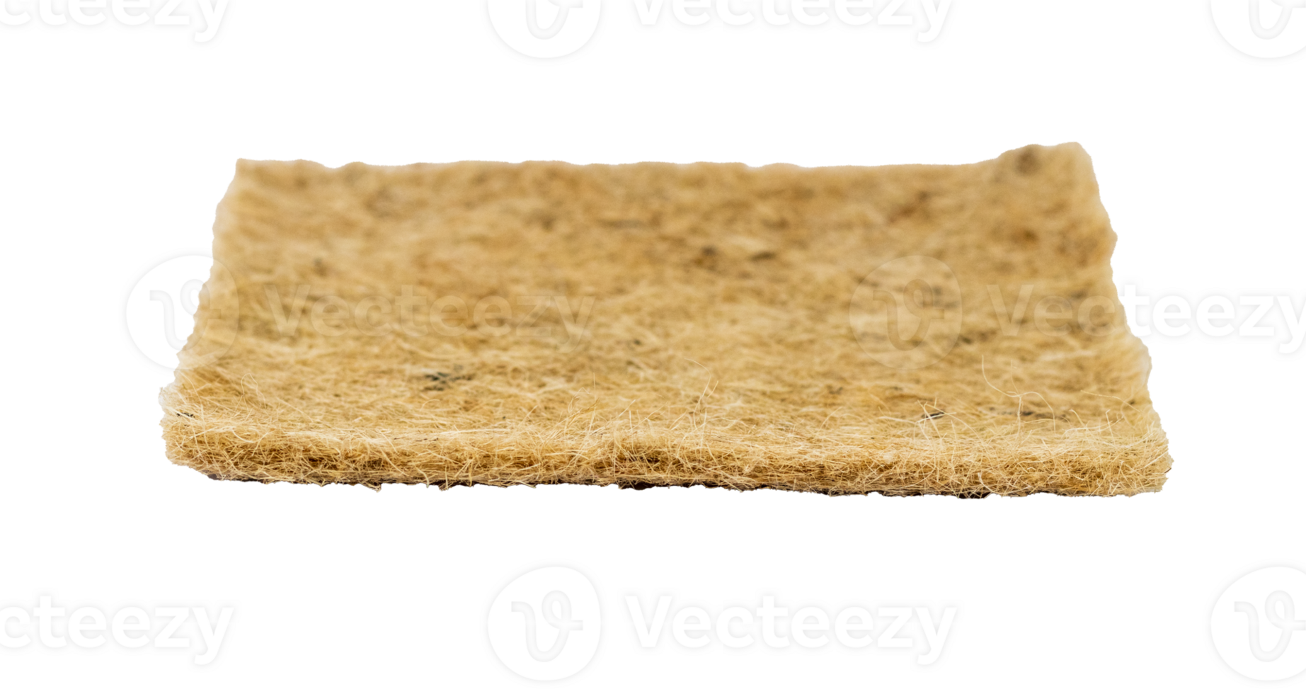 Close up shot of the jute mat surface used for growing micro greens on transparent background. Objects png