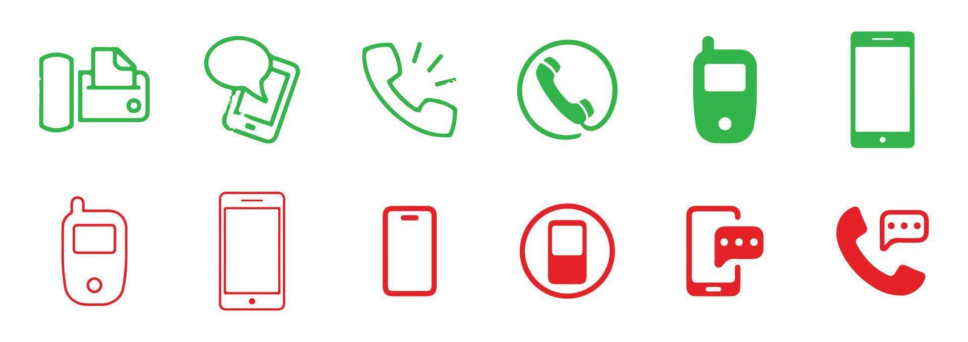 Different phone icon set - Free Download. illustration EPS10 vector