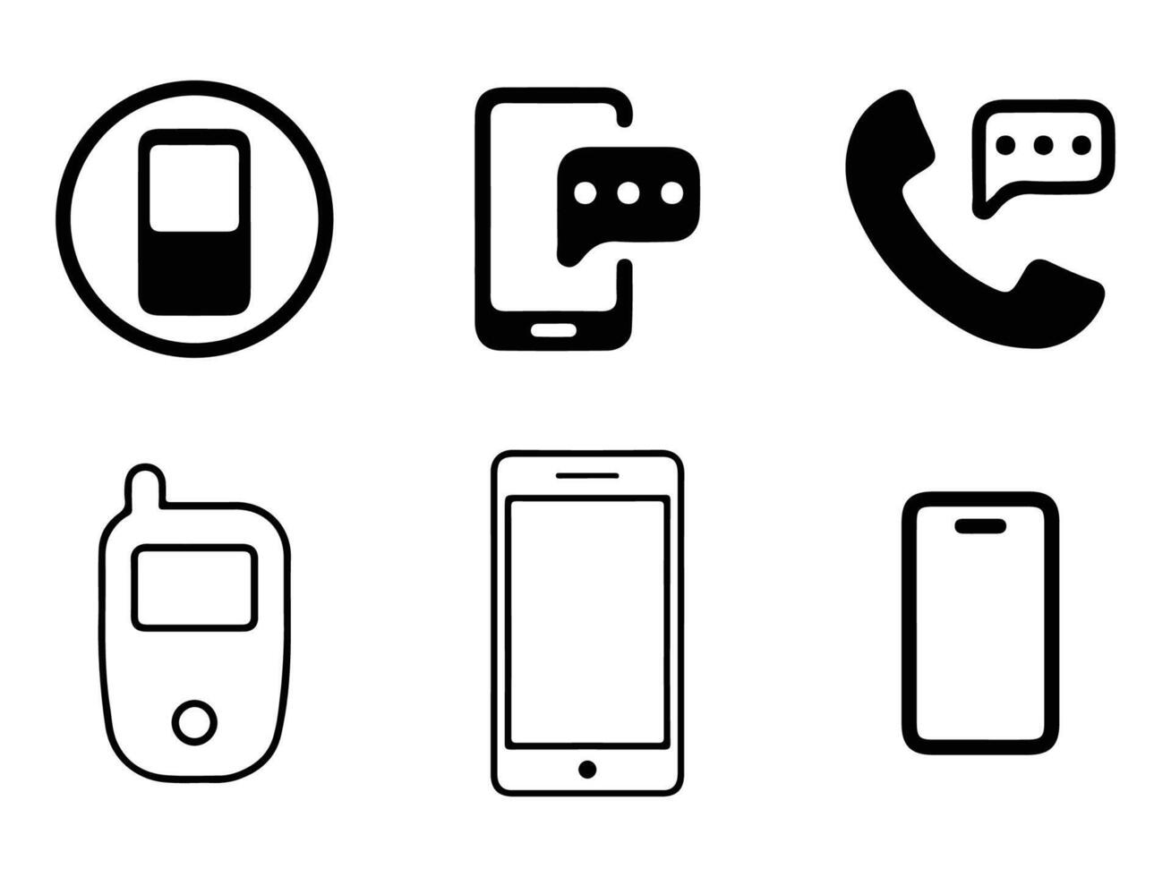 Telephone Mobile Phone icon set - Free Download. illustration EPS10 vector