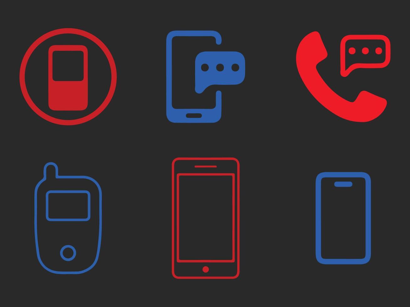 Phone icon set. Art, icons graphics for free download vector
