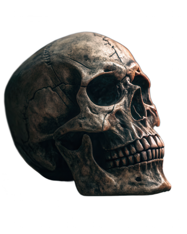 Human skull on no background png