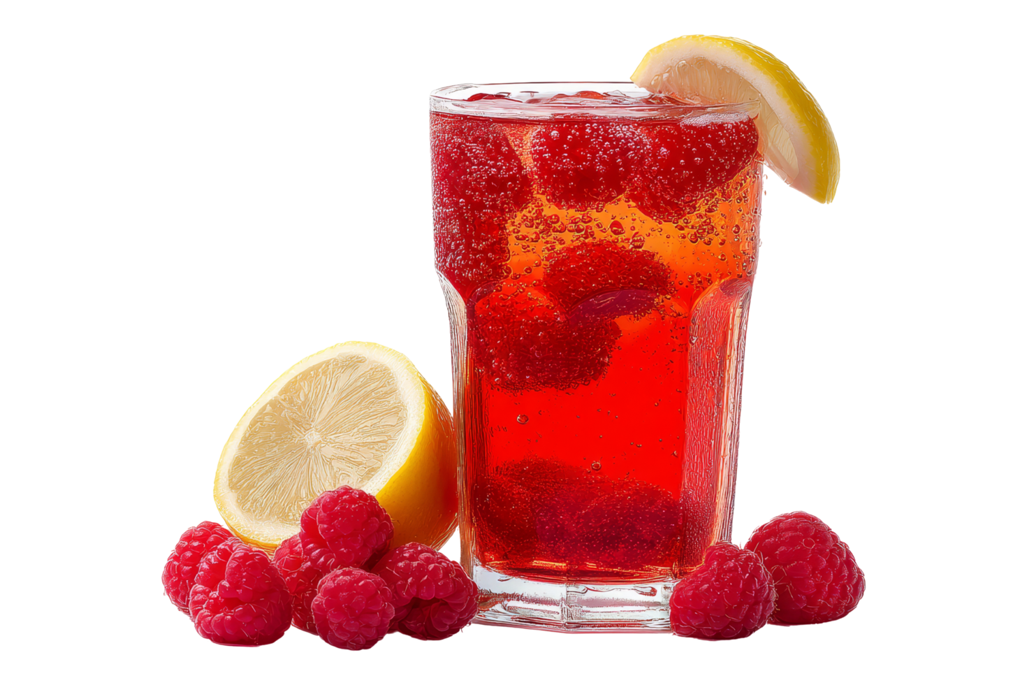 Refreshing raspberry lemonade drink isolated png
