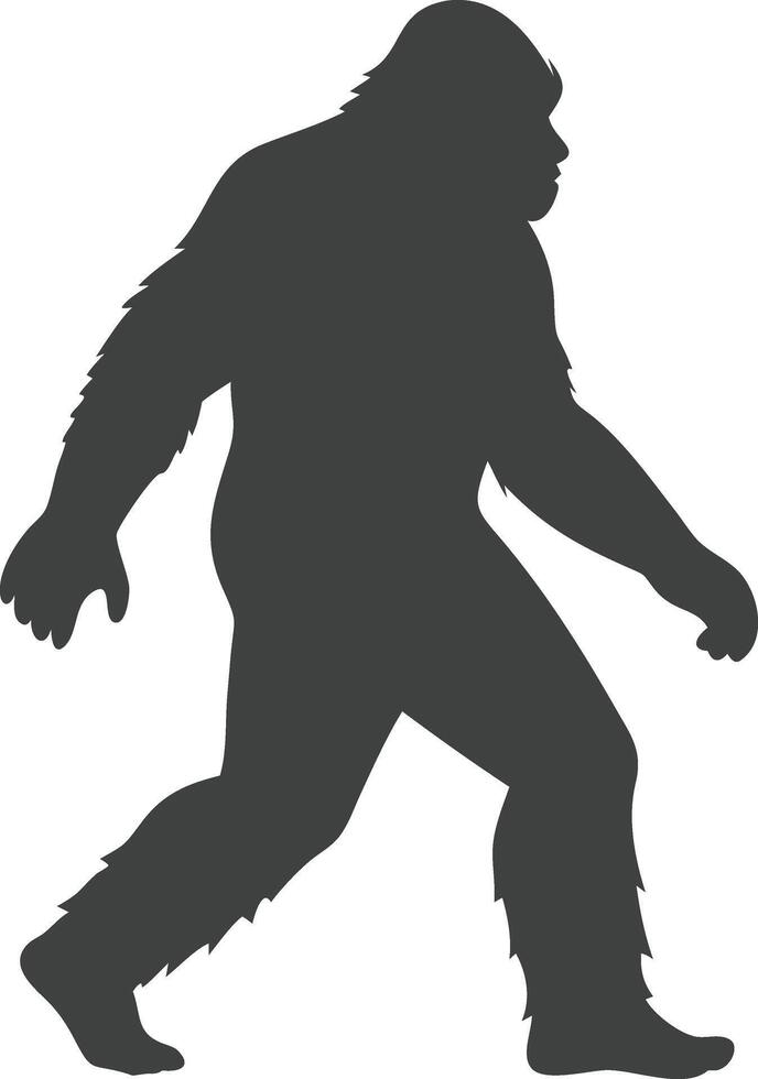Bigfoot silhouette walking cryptid creature sasquatch illustration mystery legend icon vector