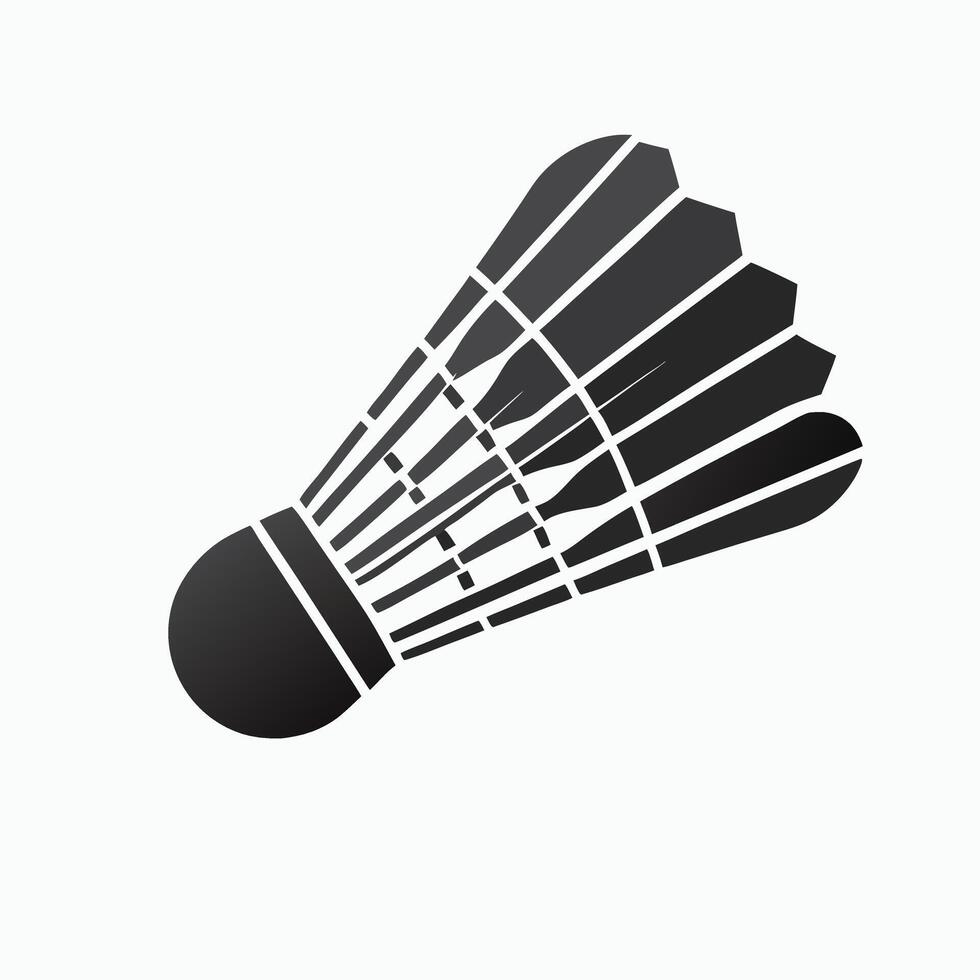 Isolated badminton shuttlecock illustration sport equipment minimalist design element black and white vector