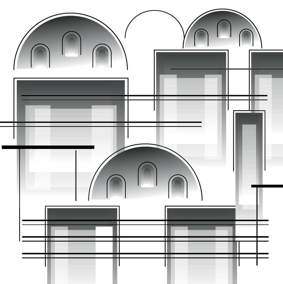 Abstract geometric shapes architecture card vector