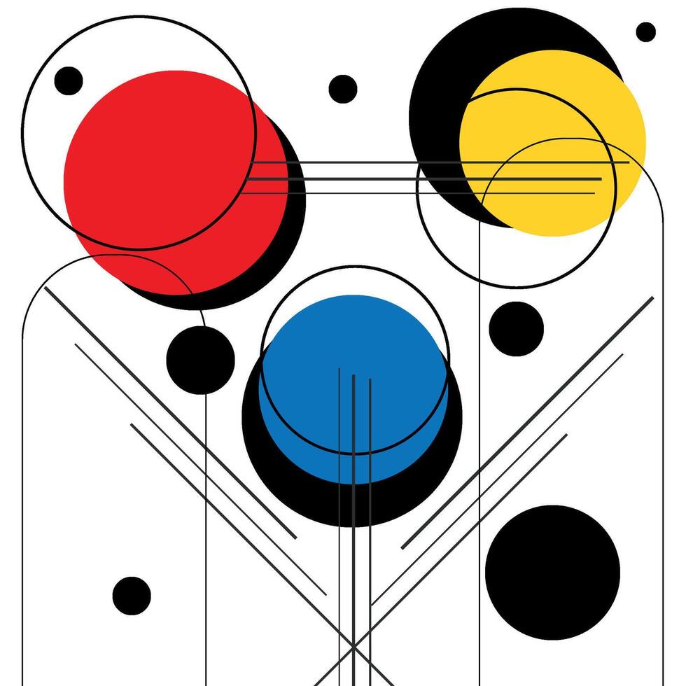 simple colorful shapes bauhaus inspiration vector