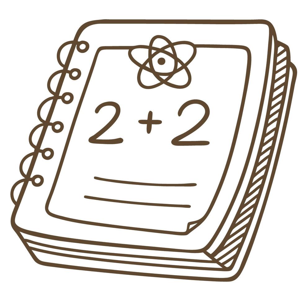 science themed notebook with math equation on the cover educational and academic atomic design vector