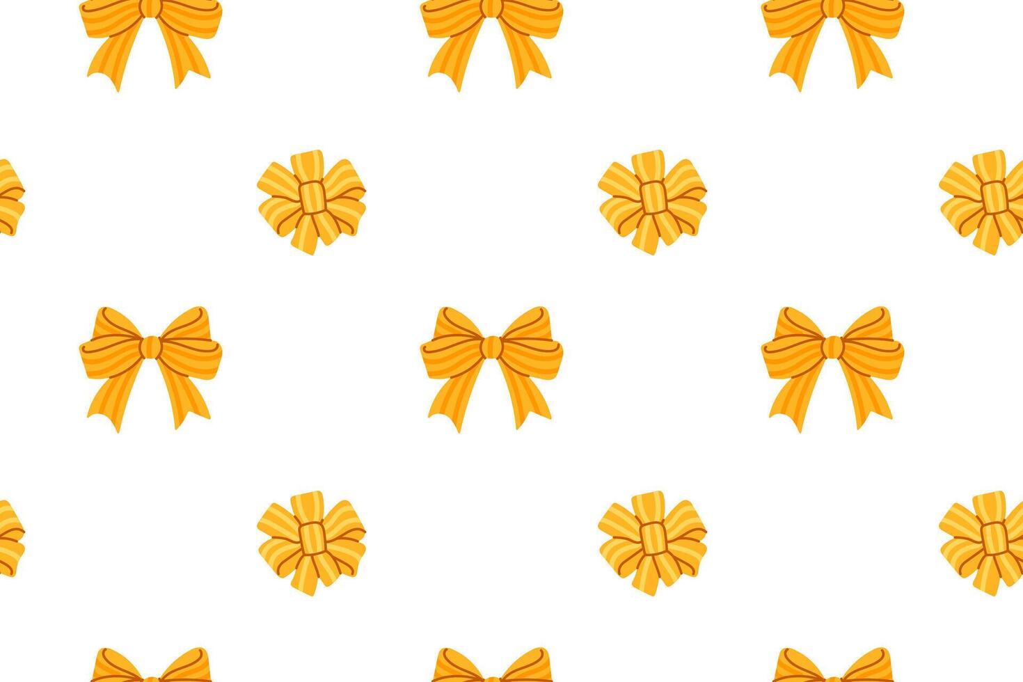 Seamless pattern with golden bows and round rosettes on white background vector