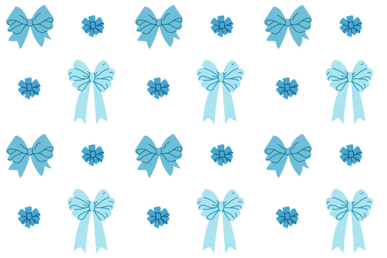 Light blue bows and snowflakes in repeating pattern on white background vector