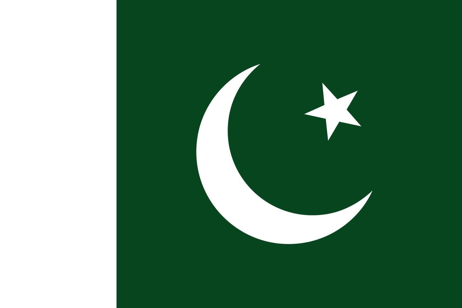 Flat illustration of Pakistan national flag with green field and white crescent vector